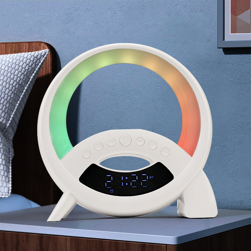 Alarm Clock Night Lamp Bluetooth Speaker Wireless Charging Station