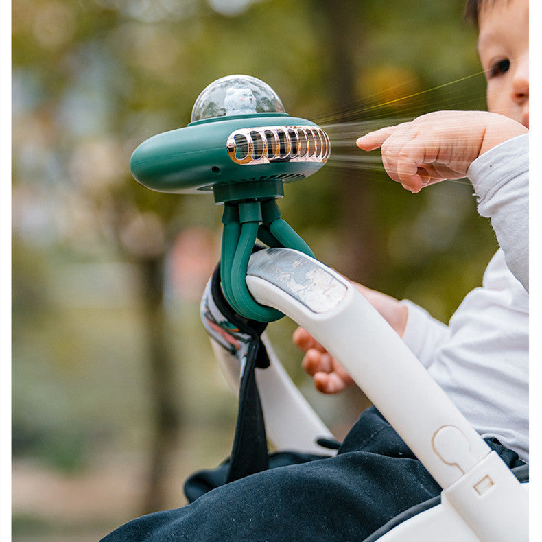 Cute Space Capsule Stroller Fan